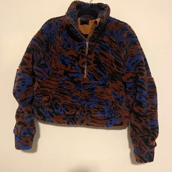 Lululemon Scuba Oversized Fleece Funnel Neck Pullover Jacquard liquisize camo L - Picture 2 of 6